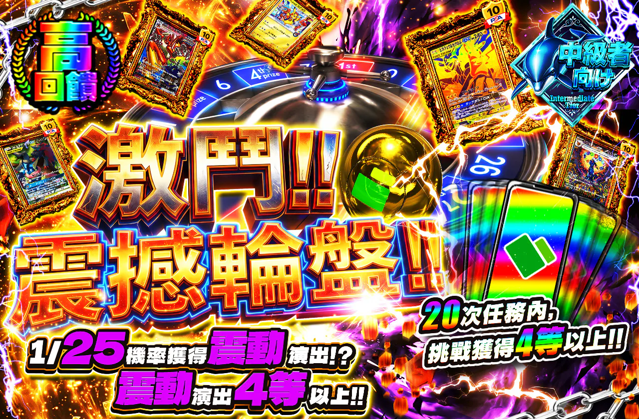激闘!!激震ルーレット!! バイブ発生で4等以上!! ミッション20回以内に4等以上を目指せ!!