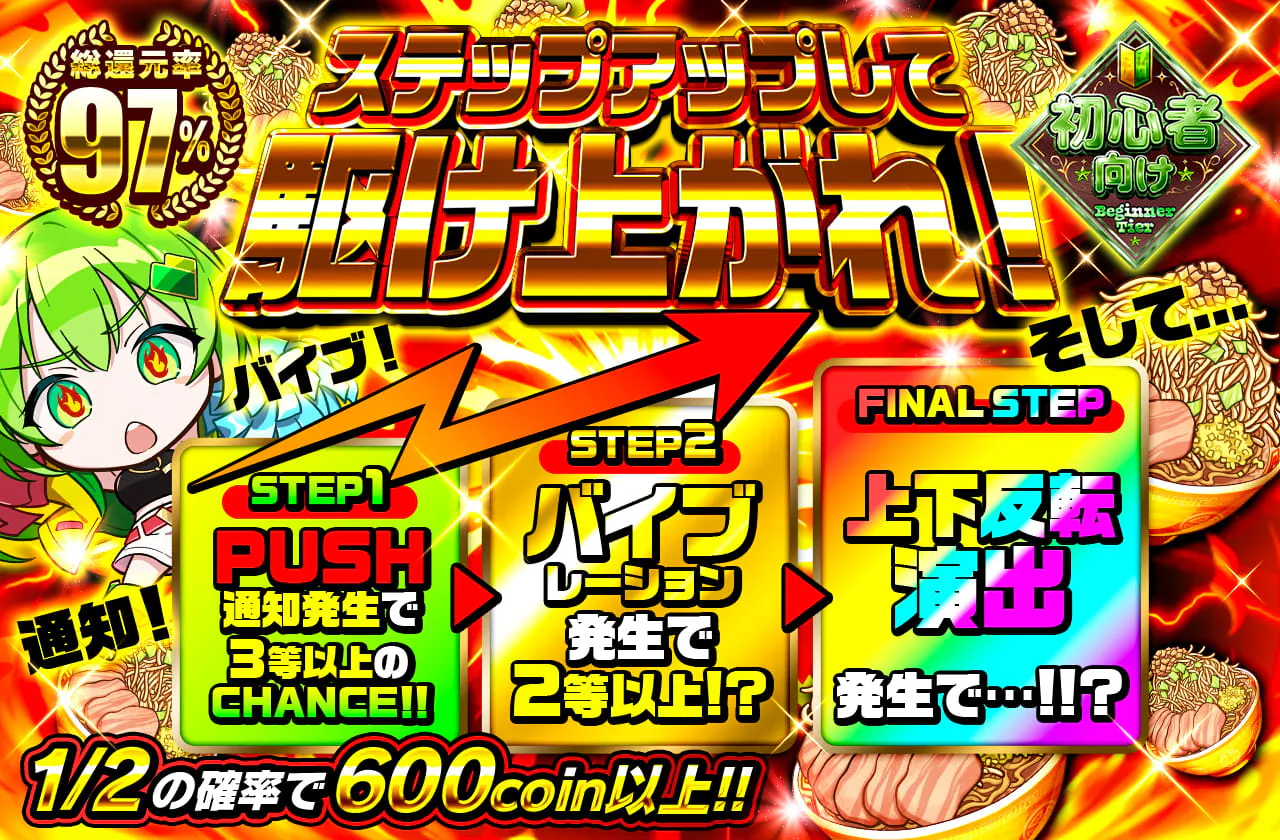 ステップアップして駆け上がれ！通知！バイブ！そして…