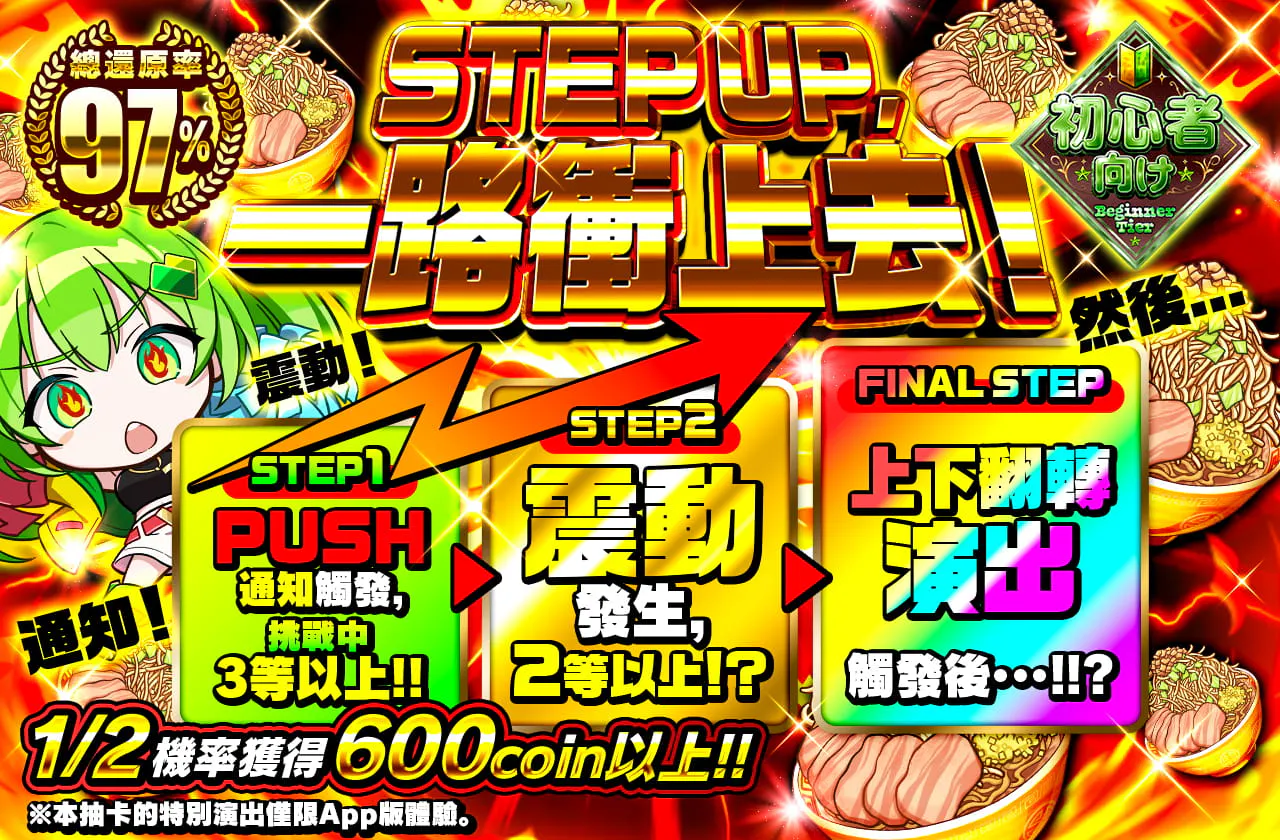 ステップアップして駆け上がれ!通知!バイブ!そして…