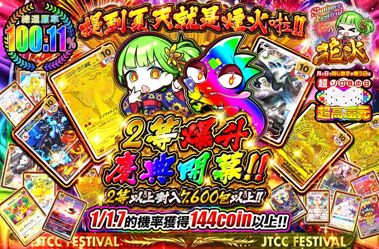 夏といえば花火っしょ!!2等ぶち上げフェスティバル開催ッ!! 2等以上7600口以上封入!!