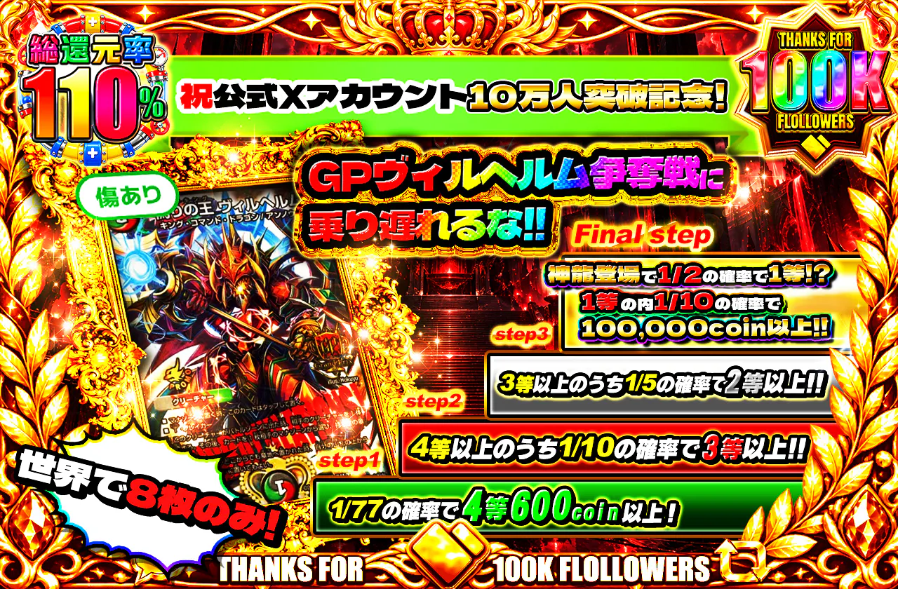 世界で8枚のみ!GPヴィルヘルム争奪戦に乗り遅れるな!!